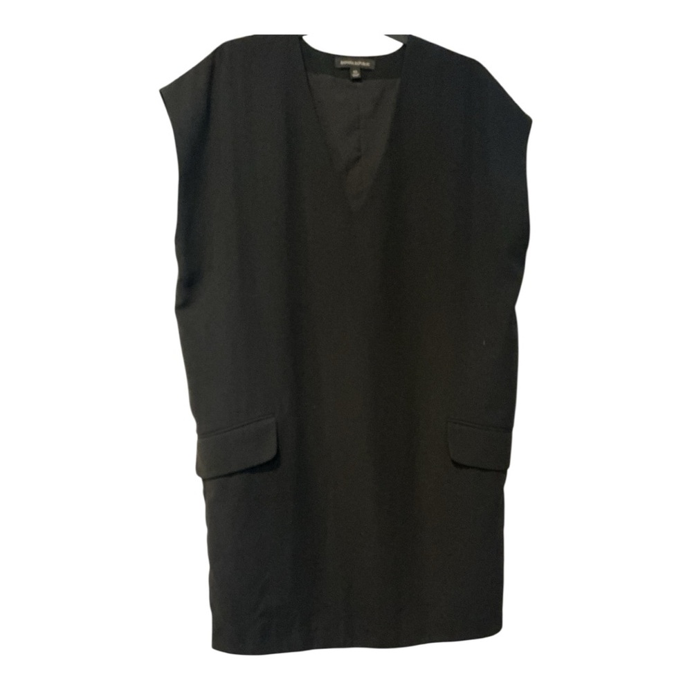 Banana Republic Black Wool Blend Sleeveless Shift Dress Size S - Picture 2 of 9